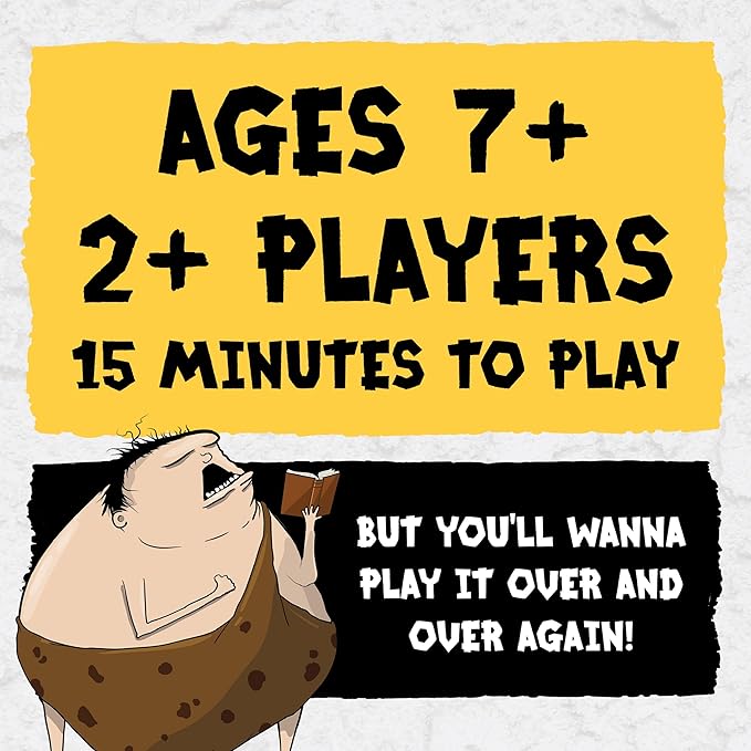 Exploding Kittens Presents Poetry for Neanderthals - Family Card Game for Adults, Teens & Kids - Competitive Word Guessing Family Games, Ages 7 and Up - Includes 200 cards and a 2-foot inflatable club