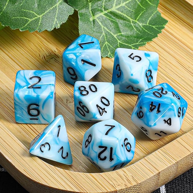 CiaraQ DND Polyhedral Dice Set with a Black Dice Bag for D&D RPG MTG Role Playing Table Games
