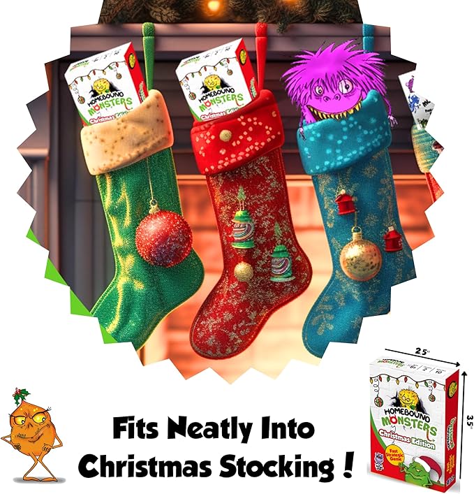 Strategic Family Card Games – Homebound Monsters – Christmas Edition. Small Stocking Stuffers for Kids 8-12. Easy and Fun Family Card Games for Kids and Adults. Age 6 +, 2 Players
