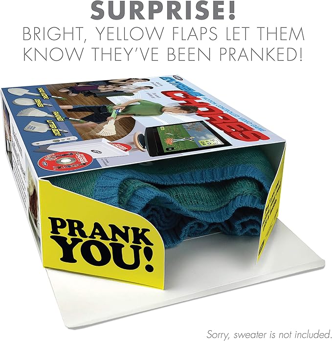 Prank Pack, Extreme Chores Gift Box, Wrap Your Real Present in a Funny Authentic Prank-O Gag Present Box, Novelty Gift Box for Pranksters