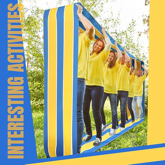 2 Pcs Teamwork Games Group Learning Activity Run Mat Teamwork Building Carnival Games Mat Indoor Outdoor Group Games Race Run Mat Recess Equipment for Elementary School Office Field Day Backyard Party