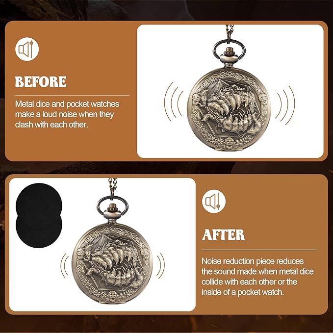 D&D Dice Set,7PCS Metal Dice for Dungeons and Dragons,Mini Dice Set with Pocket Watch Case,Role Playing Board Games Accessories (Monster, Bronze)