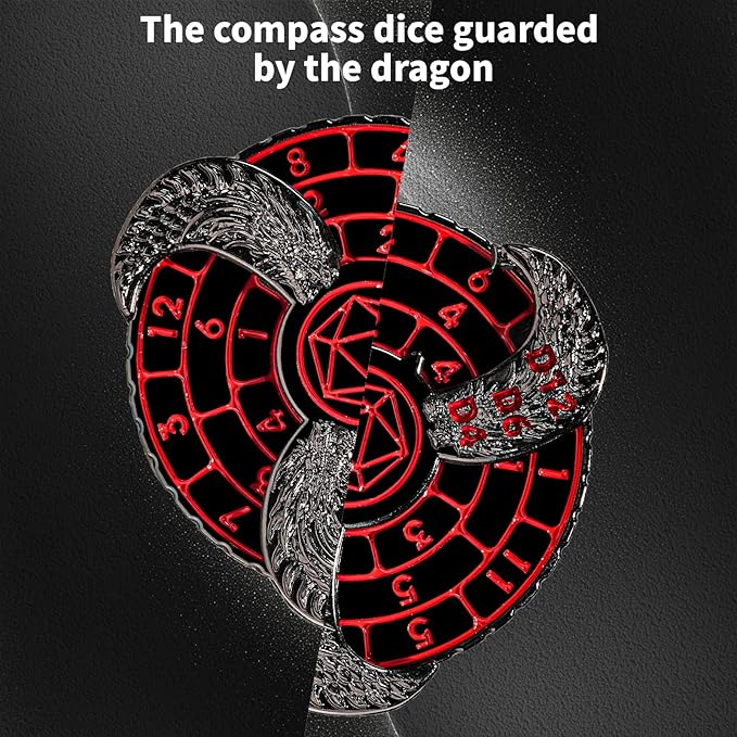 7-in-1 Fingertip Gyro Roulette DND Dice,Cool Spinning Games Fingertip Gyro, Metal Dice Set with Gift Box for Roleplaying Games Dungeons and Dragons RPG MTG Table Games