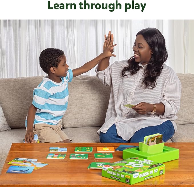 Skillmatics Guess in 10 - Animal Kingdom, Card Game for Preschool Kids, Girls & Boys, Fun Travel Game & Gifts for Ages 3, 4, 5, 6