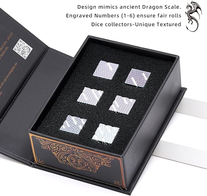 DND Dice 6-Sided Zinc Alloy Metal RPG Dice with Dragon Scale Design Gradient Colour for Dungeons and Dragons, Fantasy Tabletop Game (Ls-Grad Green Pink