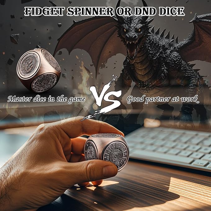 Haxtec Spinner Dice 7-in-1 Metal DND Dice Set Unique Dice Spinner Goblins Metal D&D Die for Dungeons and Dragons DND Gifts