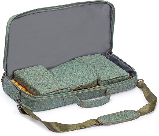 Yellow Mountain Imports American Mahjong Set, Heather with Soft Case - All-in-One Racks with Pushers, Scoring Coins, Dice, and Wind Indicator