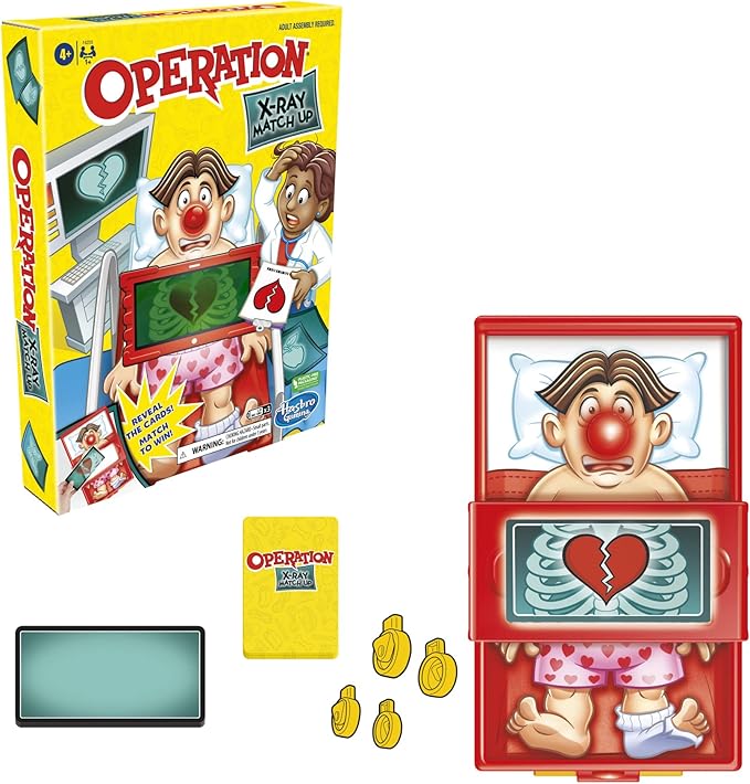 Hasbro Gaming Operation X-Ray Match Up Board Game for 2 or More Players, Matching Game for Kids Ages 4 and Up, with Lights and Sounds