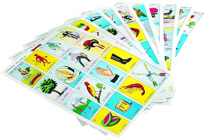 Don Clemente Mexican Jumbo Loteria Set, Deck of Cards Fun and Educational, 10 Large Boards