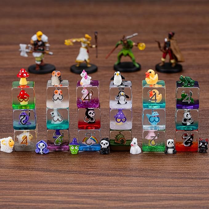 Duck D&D Resin Dice Set, Polyhedral DND Dice Animal Inclusion Dice D and D for Dungeons and Dragons MTG RPG Board Games
