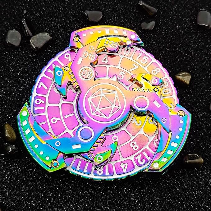 2025 Shadow Roulette Dice Spinner for DND Dice Set, 7-in-1 Dragon Metallic D&D Dice with Gift Case for Dungeons and Dragon Game, RPG Role Playing Table Game Gifts (Neon)