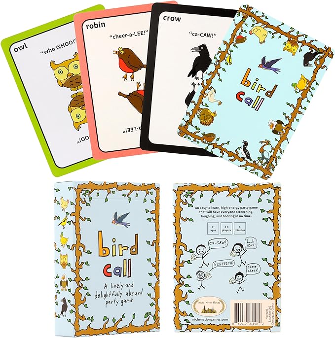 Bird Call A Lively and Delightfully Absurd 5-Minute Party Game - High Energy Party Game - Card Games for Kids, Teens, and Adults