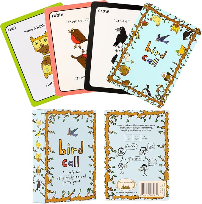 Bird Call A Lively and Delightfully Absurd 5-Minute Party Game - High Energy Party Game - Card Games for Kids, Teens, and Adults