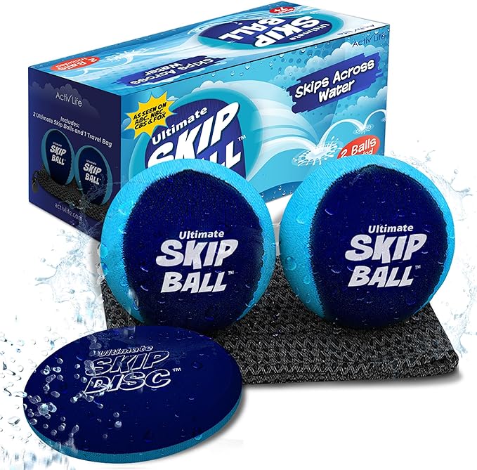 Activ Life The Ultimate Skip Ball – Water Bouncing Ball (2 Pack) Create Lasting Memories with Your Friends & Family at The Beach, Lake or Pool - Great for All Ages