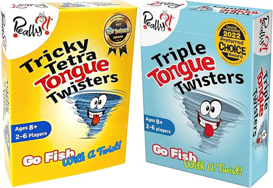 Really?! Fun Card Games with Tongue Twisters for Family Game Night, Educational Card Games for Kids 8-12, Travel Games and Unique Gifts for Teens and Adults, Homeschool