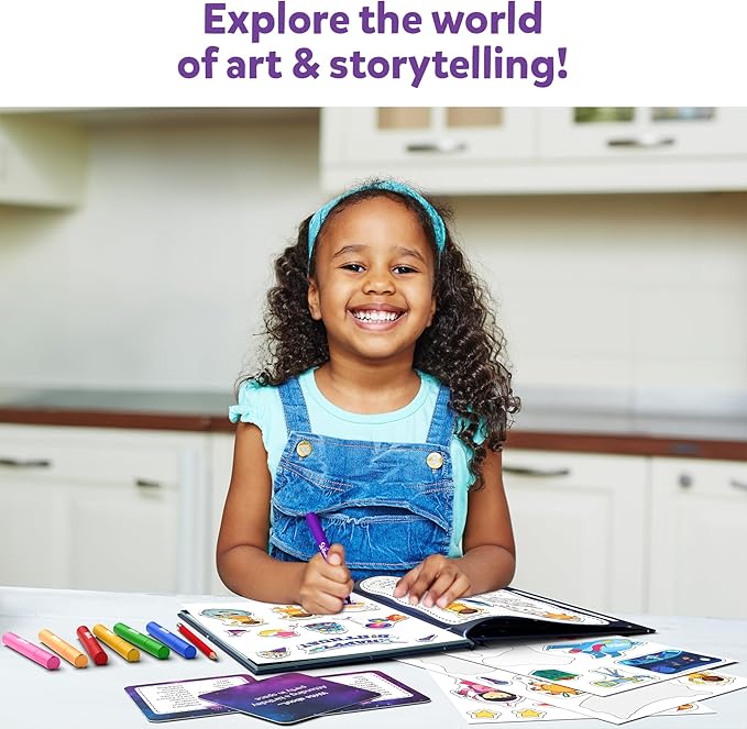 Skillmatics Storybook Art Kit - Space Explorers Art Kit for Kids, Write & Create Space Stories, Creative Activity for Boys & Girls, DIY Kit, 300+ Stickers, Gifts for Ages 5, 6, 7, 8, 9, 10