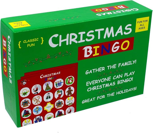 Christmas Bingo - The Original and Classic Version- Complete with Game Cards, Real Bingo Chips and Spinner!