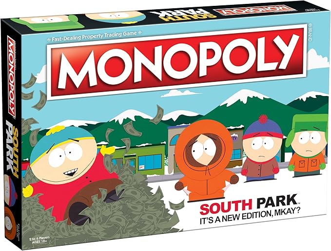 Monopoly South Park | Based on Comedy Central South Park Show | Featuring Familiar Locations, Episodes, and Characters | Officially-Licensed & Collectible Monopoly
