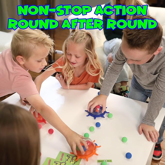 Funwares Colorful Squid Squish: Dynamic Floor Game for Kids, Boosts Kids' Learning and Coordination, Counting and Number Game, Active Play, and Quick Thinking, 2-4 Players, Ages 4-8. (32 Spare Balls)