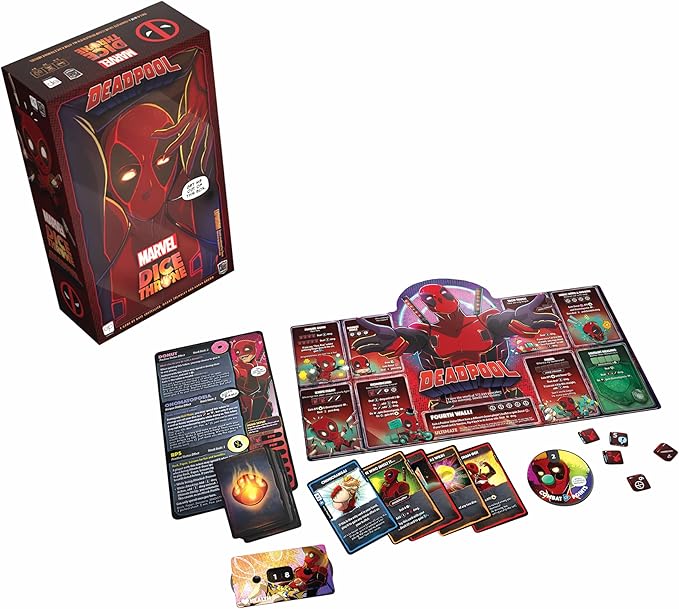 Marvel Dice Throne: Deadpool Deluxe Edition - Rolling Battle Game, Play as Deadpool With Unique Abilities, Stand-Alone Expansion & Compatible With All Heroes, Officially Licensed