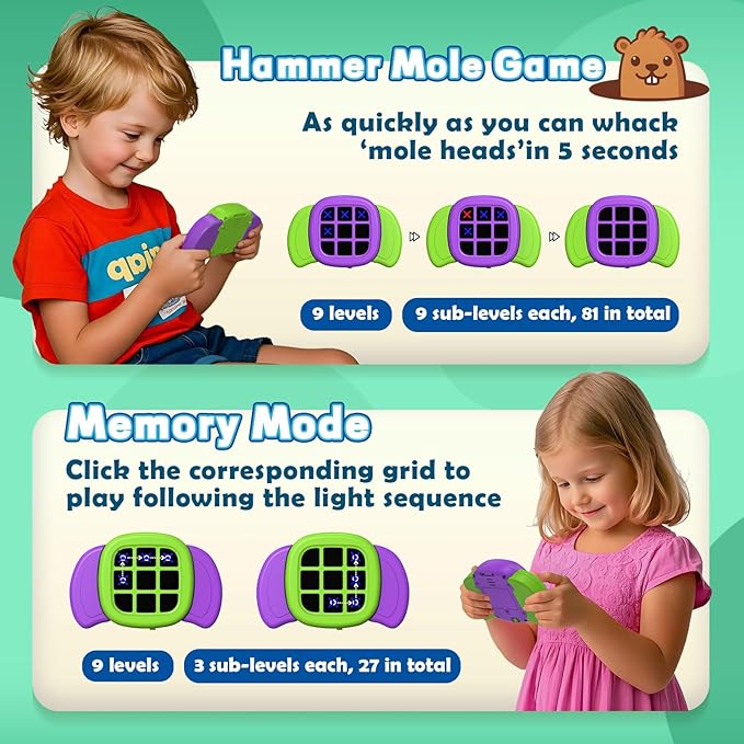 Tic Tac Toe Game,3 in 1 Electronic Handheld Game for Kids,Travel Toy,Electronic Board Games,Educational Toy for Kids,Birthday for 3+ Year Old Boys and Girls (1PCS Random Color)