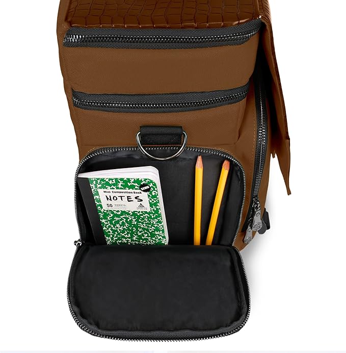 ENHANCE Travel Bag for DND Collector's Edition, Bag Compatible with Dungeons and Dragons, Combat Mat Holder, Dice Pockets and Accessories, Carry 4-8 Books (Brown Dragon)