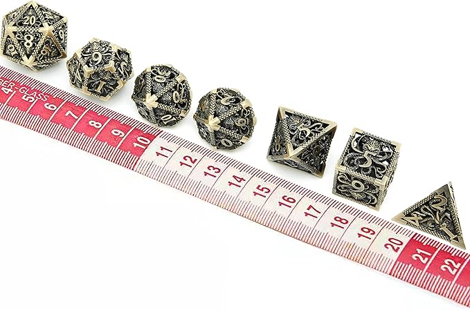 Hollow Metal DND Game Dice Dark Blue 7Pcs Set for Dungeons and Dragons RPG MTG Table Games D&D Pathfinder Shadowrun and Math Teaching