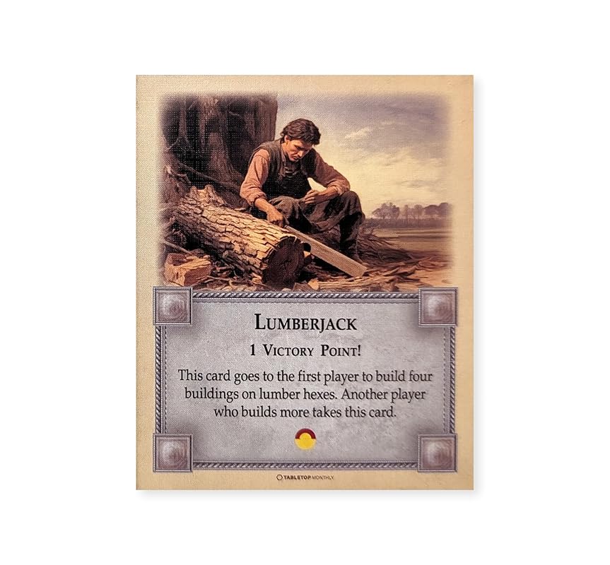 Professions Victory Point Cards, Bricklayer, Stonemason, Farmer, Shepherd, Lumberjack, compatible with Catan's Settlers of Catan 5th Edition, Seafarers and Catan Expansions