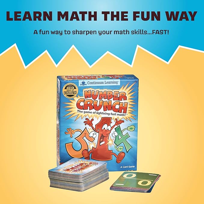 Continuum Games Learning Number Crunch Lightning Fast Math Games for Kids, Practice and Learn Addition, Subtraction, Multiplication & Division with Educational and Fun Math Learning Games for Kids