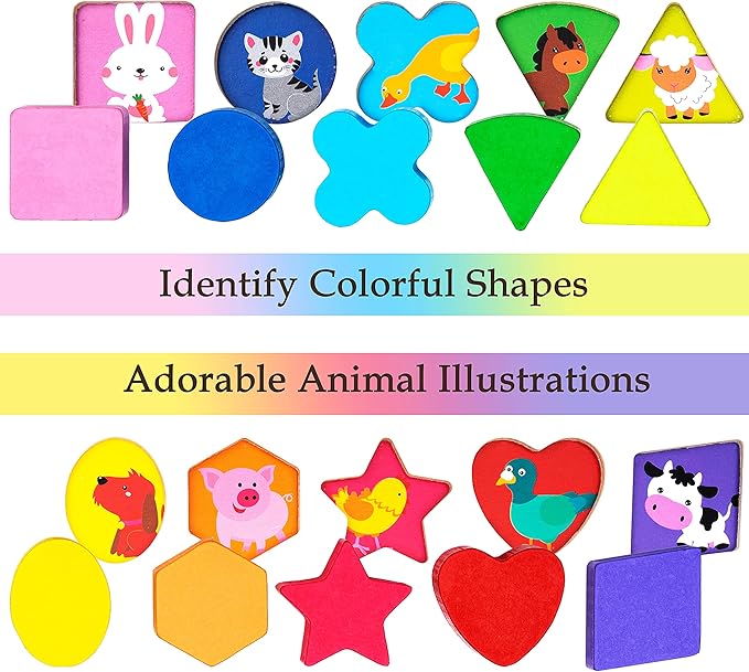 Educational Math Learning Board and Puzzle Wooden 4 in 1, Wooden Stacking Toy