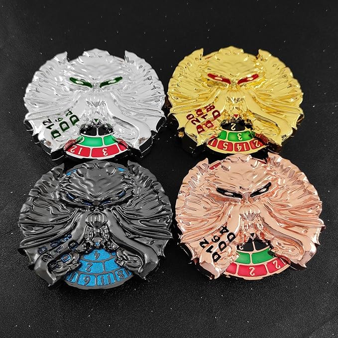 7-in-1 Spinner DND Dice Set, Spinner Dicing Dungeons, Unique Roulette, Cool RPG Role Playing Table Game Dice (Red)