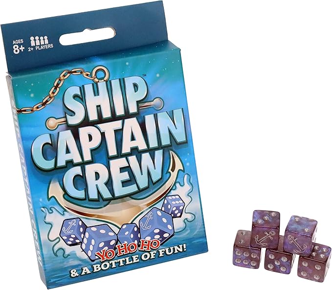 TDC Games Ship Captain Crew Dice Game, Great for Party Favors, Family and Travel Games, Dice Game for Adults