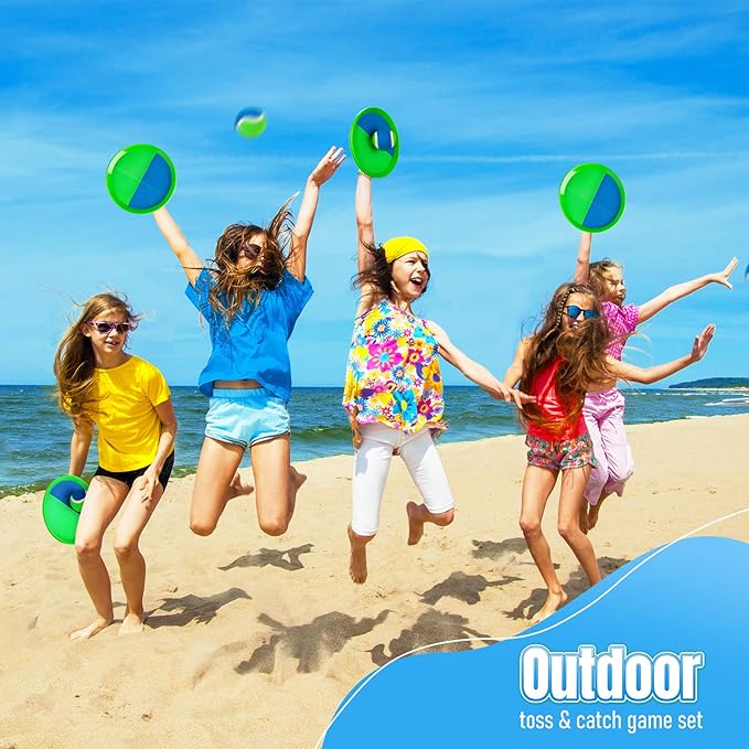 Toss and Catch Ball Game - Ideal Outdoor Beach, Pool & Yard Toy for Toddlers and Kids Ages 4, 5, 6, 7, 8+, Perfect for Boys Girls - Great Birthday Gift & Easter Basket Stuffer