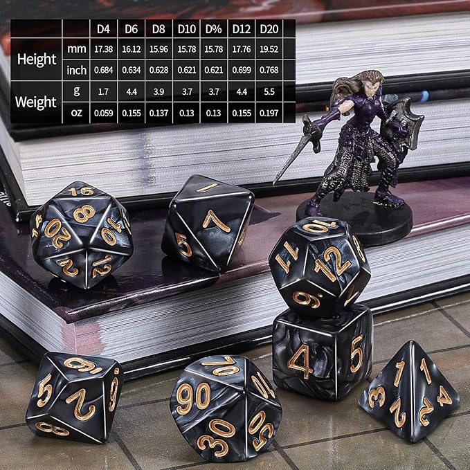 CiaraQ DND Dice Sets - 26 X 7 Polyhedral Dice (182pcs) with a Large Drawstring Bag Great for Dungeons and Dragons, Role Playing Table Game.