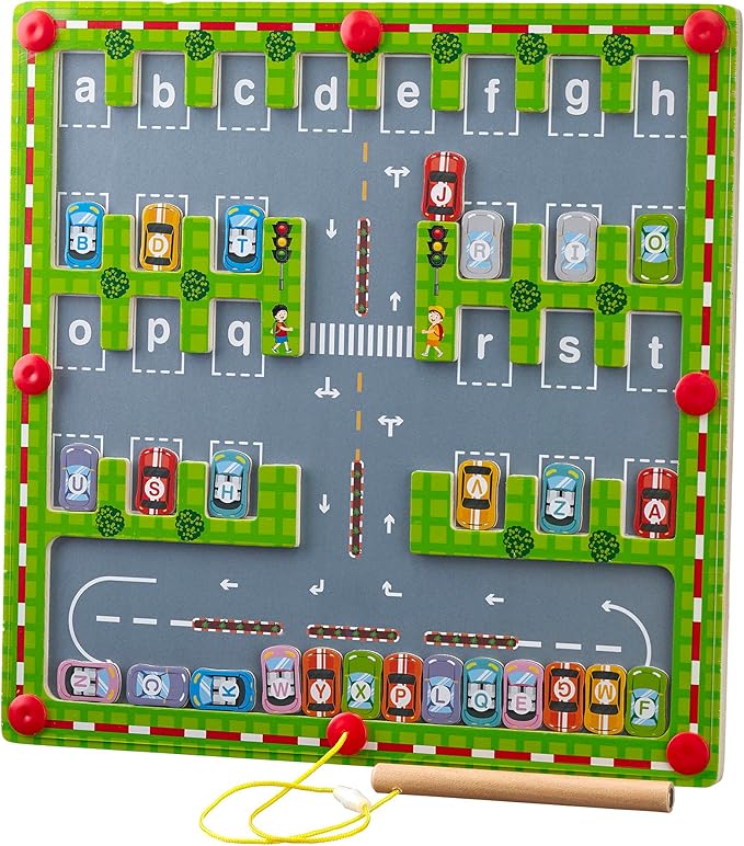 BUSLIK Magnetic Alphabet Maze Board Letter Puzzle - Kids ABC Learning Toys, Educational Montessori Toys Preschool - Alphabet Magnetic Maze Game - Toddler Magnet Puzzles for Ages 3+