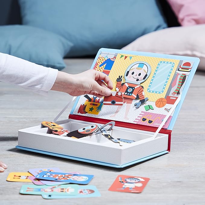 Janod MagnetiBook 45 pc Magnetic Boys Costumes Dress Up Game - Ages 3+ - J02719