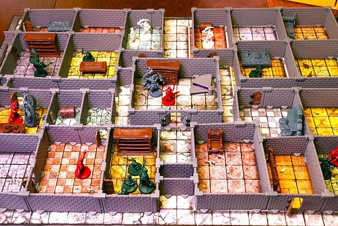 HQ Set - Board Game Supplement - Mini Dungeon Castle Cavern DND Terrain for Tabletop RPGs, Dungeons & Dragons, Pathfinder, Hero Quest and More! - by DCD (193+Pieces, 2.8sqft Full Game Board)