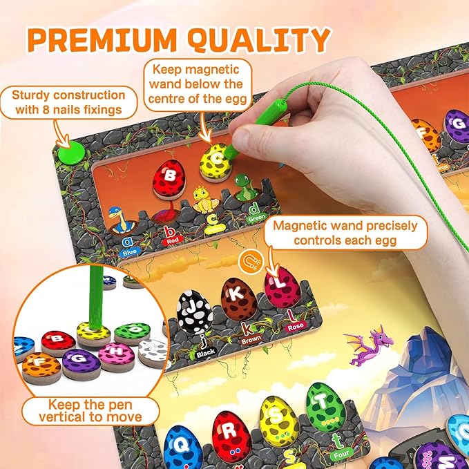 Magnetic Alphabet Maze, Montessori Toys for 3 4 5 Years Old, Alphabet Puzzle Toddler Toys, Magnetic Color and Letter Maze, Preschool Learning Activities, Sensory Fine Motor Skills Game for Boys Girls