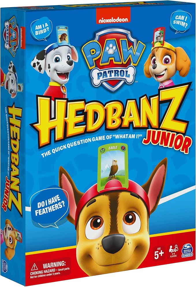 Spin Master Games, Hedbanz Junior PAW Patrol, Picture Guessing Board Game, PAW Patrol Toys, for Family & Kids, 2-4 Players for Ages 5 & Up