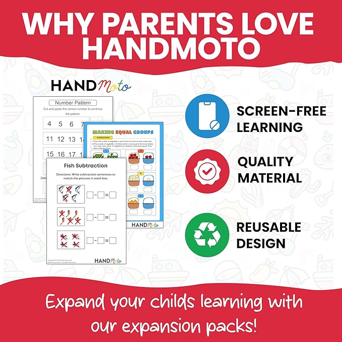 HandMoto Puzzle 1 Activity Pack – Toddler Work Book with Puzzles & Kids Work Books for Education, Fun Preschool Learning Activities for Children Ages 3-5, Kindergarten Workbooks & Activity Books