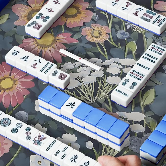 Mahjong Mat for Table, Durable Mahjong Table Cover with Unique Design, Premium Mahjong Accessories, Perfect Mahjong Gifts for Women, Game Mat for Mahjong and Board Game Enthusiasts Blooming Serenity