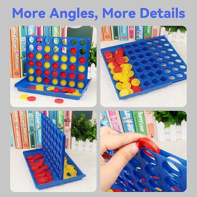 Pup Go 4 in a Row Game - 6 Spare Discs Included, Classic Board Game for Kids, Classic Four in a Row, Family Fun Games for Age 3 4 5 6 7 Year Old Boys Girls Adults, Line Up 4 (Standard)