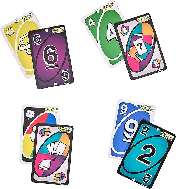 Mattel Games UNO Flip Attack Card Game for Kids, Adults & Family Nights, Combines UNO Flip & Attack in One Game