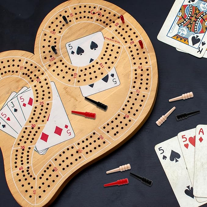 12pcs Cribbage Pegs, Wooden Cribbage Board Pegs Fit 1/8 Inch Holes Crib Pins Cribbage Accessories for Traditional Cribbage Board Game (Red, Black, Wood)