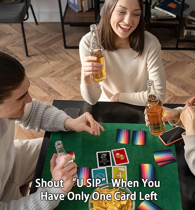 U SIP! - The Drinking Game Cards for Adults, Funny & Easy Warm-Up for Game Nights - Couple Games, Bachelorette Party Games - Everyone Know The Rules Without Learning