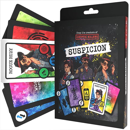 Cryptic Killers Suspicion – Playing Cards, Card Game & Travel Games for Adults, Deal and Play 2-7 Players, Detective Arrest Bluffing Strategy, 14+ Family Game Night