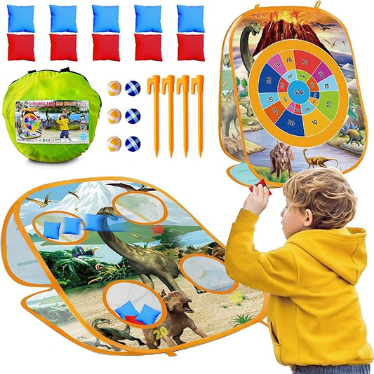Bean Bag Toss Game for Kids Outdoor Yard Party Games for Toddlers Double-Sided Foldable Cornhole Board Gifts for Kids 3-8 Years Old