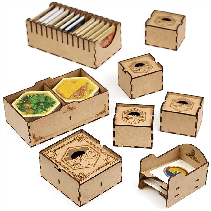 TowerRex Organizer Compatible with Catan Board Game and Cities and Knights, Seafarers Expansions, Storage Insert, Accessories Upgrade