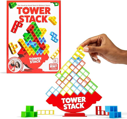 WHAT DO YOU MEME? Tower Stack - Head to Head Stacking Game by Relatable, Games for Kids 8+, Board Games for Family Night