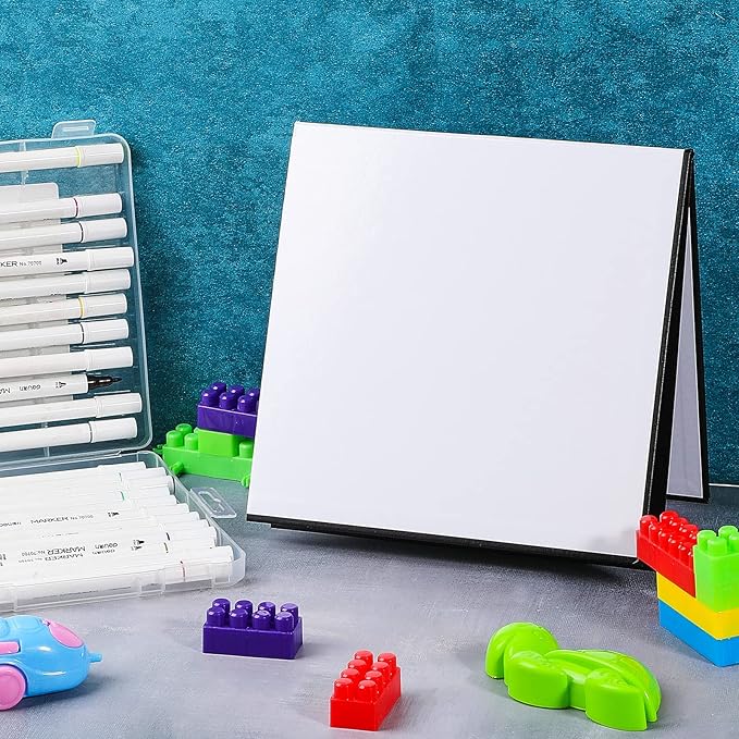 Zhanmai 10 Pcs Blank Game Board Quad Fold Dry Erase Make Your Own Game Board Folding Cardboard for School Classroom DIY Game Entertainment Activities, 18 x 18 Inches